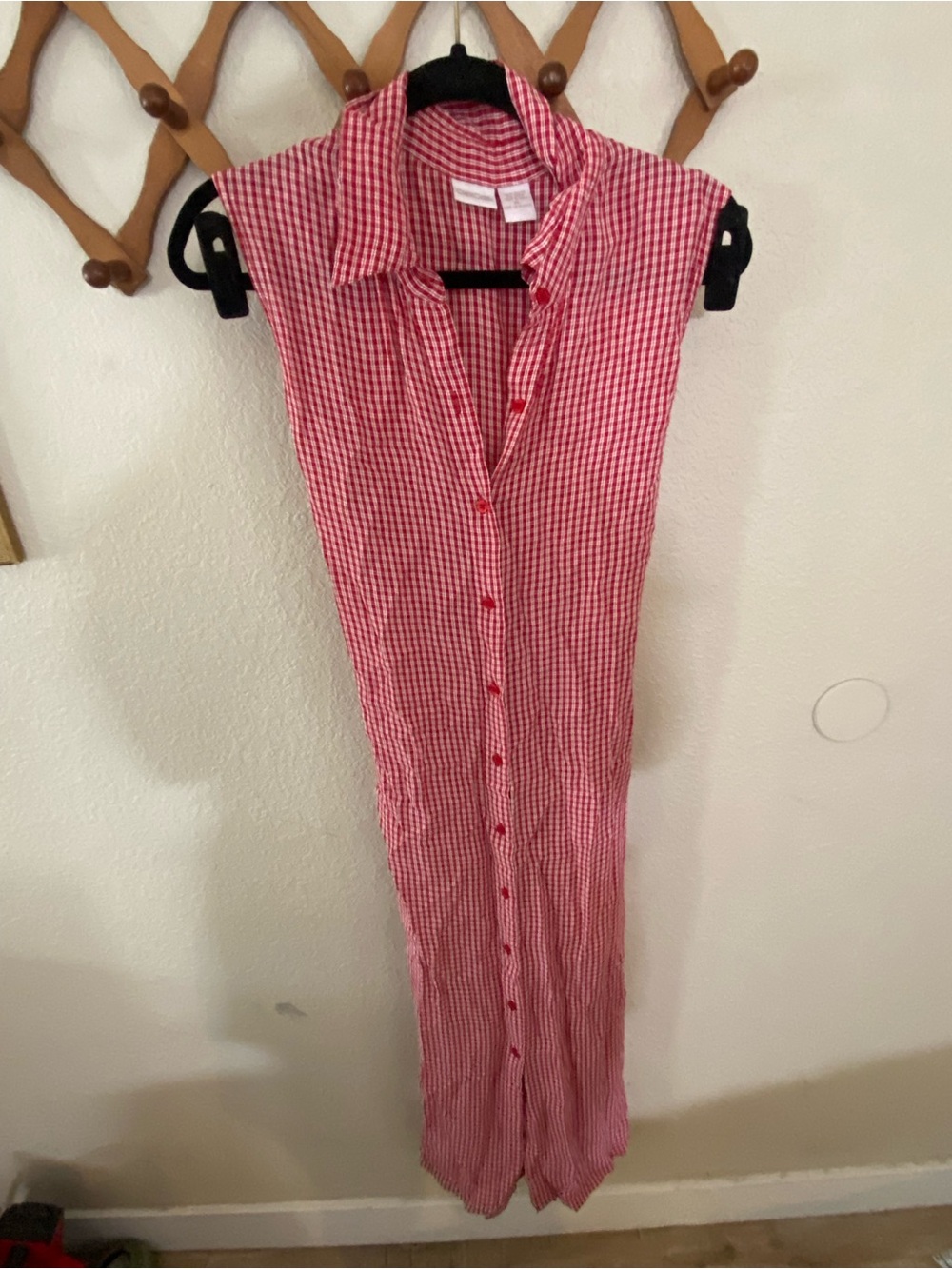 Vintage 90’s Cherokee Red Gingham Button-Up dress